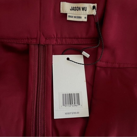 Jason Wu Alexandria Satin Midriff Cutout Midi Dress. Red. Medium. #591. NWOT - Picture 13 of 13